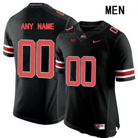 Mens Ohio State Buckeyes Customized College Football Nike Lights Black Out Limited Jersey